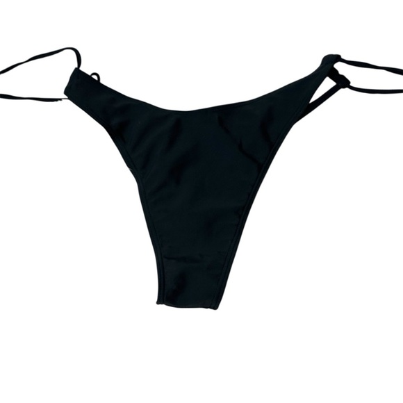 Black String Bikini Bottom Thong Minimalist Swimsuit Beach Pool Sexy - Picture 3 of 4